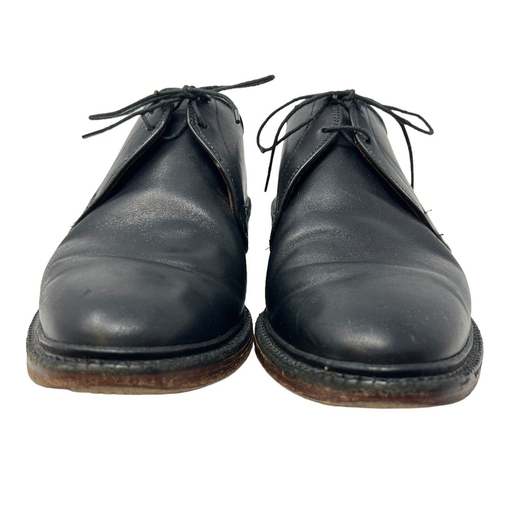 Allen Edmonds Leeds Black Leather Plain Toe Derby Shoes Mens 9 E 4611 USA Made - Picture 3 of 7